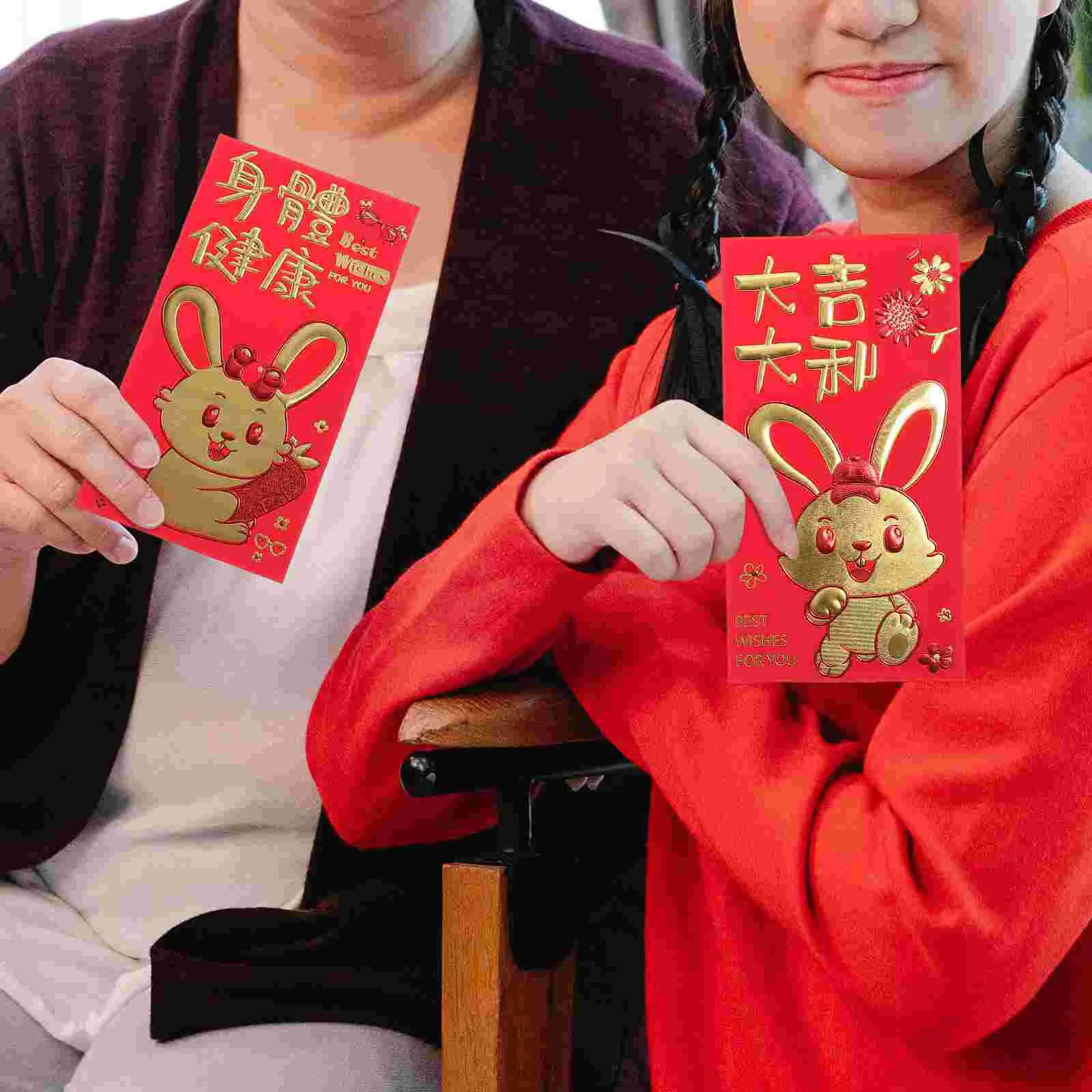 

Red Year New Envelopes Money Chinese Packets Lucky Envelope Hong Bao Festival Packet Gift Spring Hongbao Wedding Rabbit