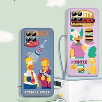 disney the simpsons homer phone case for oppo realme q3s q5i 50a 50i c21y c11 gt neo3 neo2 9 9i 8 8i 7 pro plus liquid rope