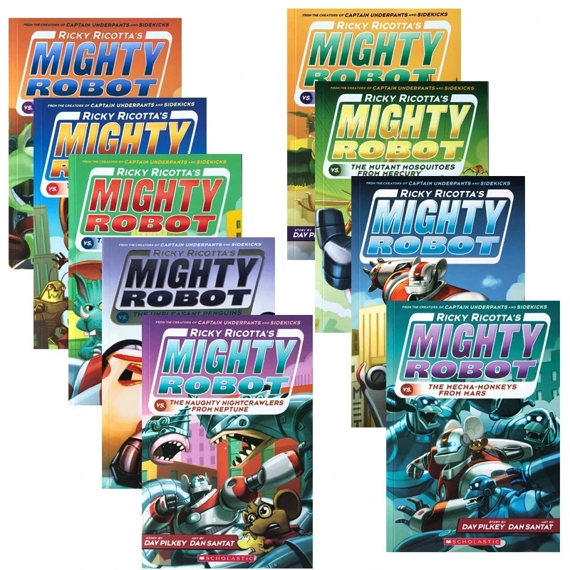 Random 3 Books Ricky Ricottas Mighty Robot English Picture Story Book Kids Reading Children Early Education Age 3-8