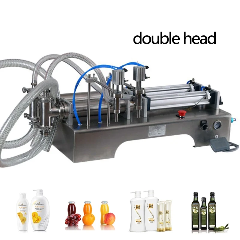 

Double Head Liquid Filling Machine For Olive Oil Horizontal Stainless Steel Pneumatic Quantitative Filler
