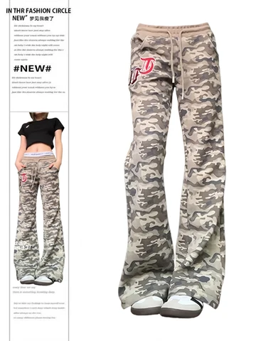 Женские камуфляжные брюки-клеш YOUNGMAMBA