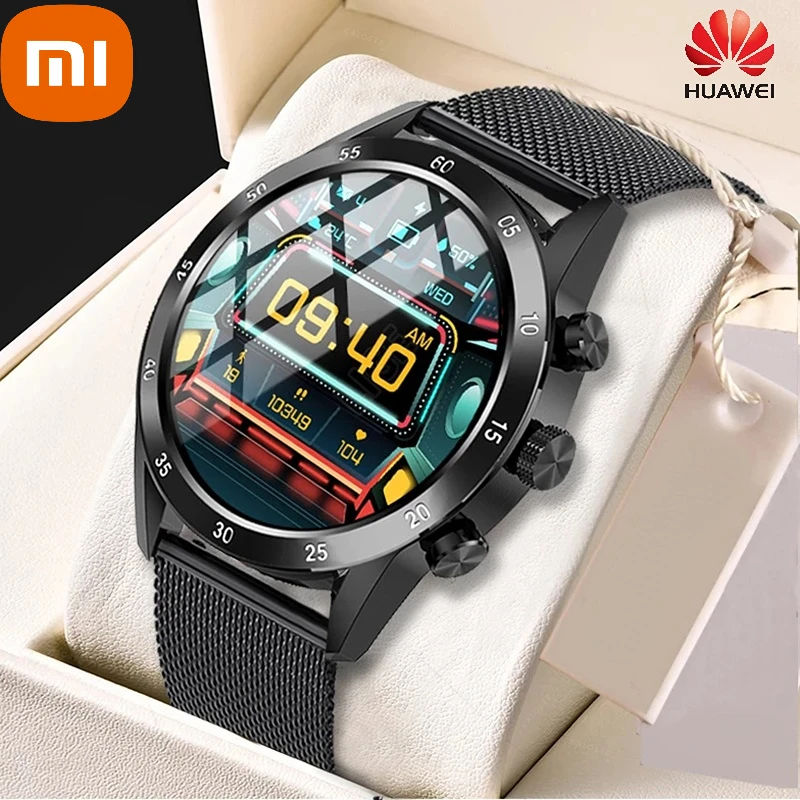 

Huawei Bluetooth Call Smart Watch 360*360 HD Custom Dial Waterproof Clock Weather Display Smartwatch Sport Fitness Tracker+Box