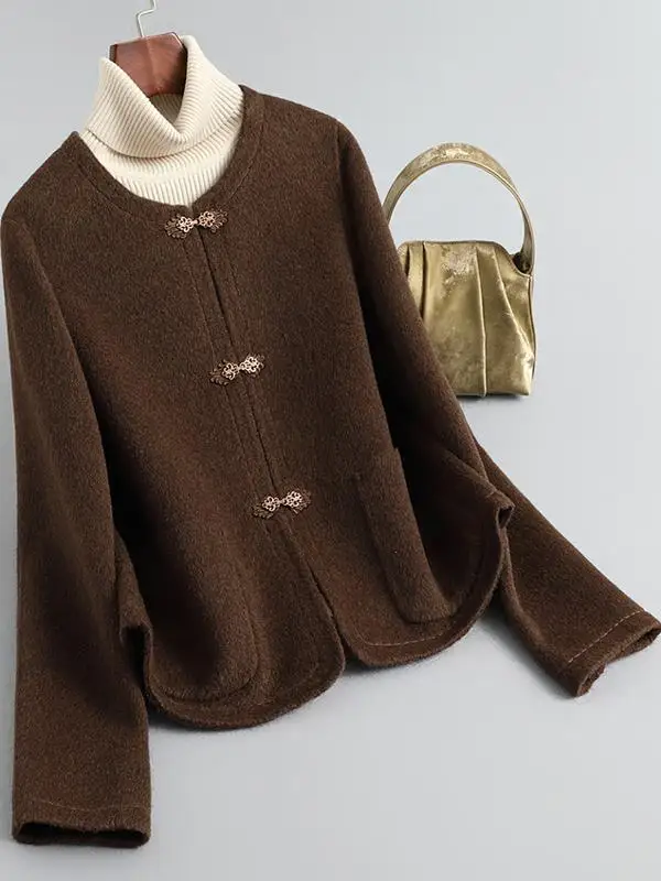 Осень 2024 новая двусторонняя флисовая верхняя одежда короткая маленькая модная