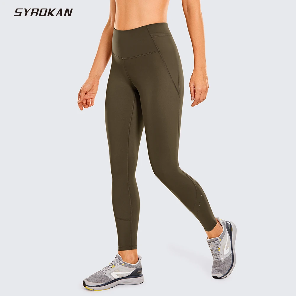 

SYROKAN Naked Feeling Women's Workout Leggings 7/8 High Waisted Yoga Pants with Side Pocket-25 Inches