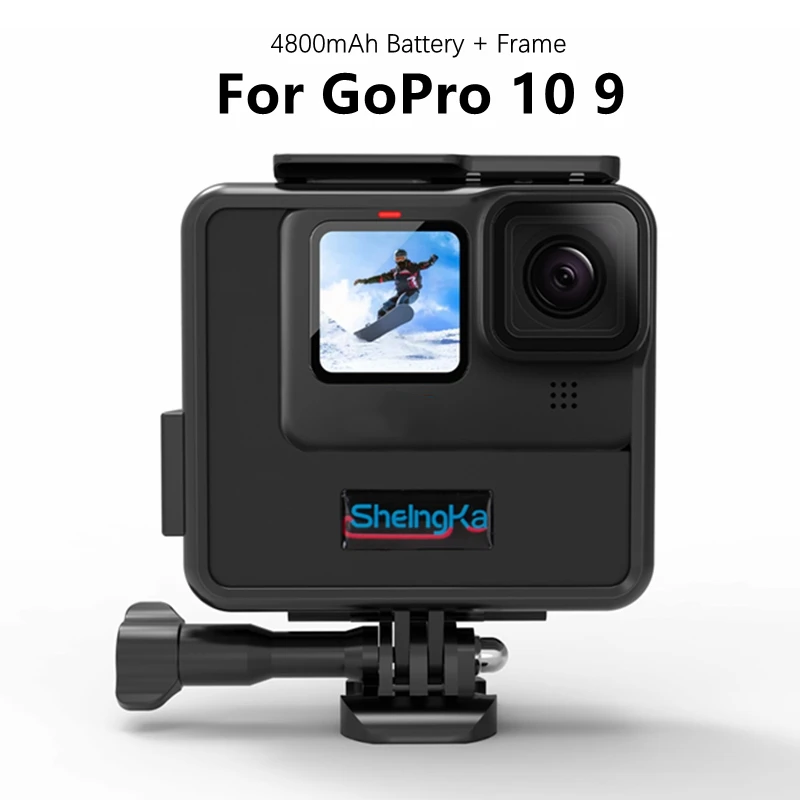 

New Side Battery Type-C Mobile Phone Power With Camera Battery Extra Mounting Case For GoPro Hero 9 10 Black