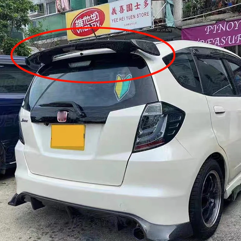 

Для Honda's Fit Jazz задний спойлер на крыло, крышу ABS углеродный Черный Спорт модификация kit2008 2009 2010 2011 2012 2013