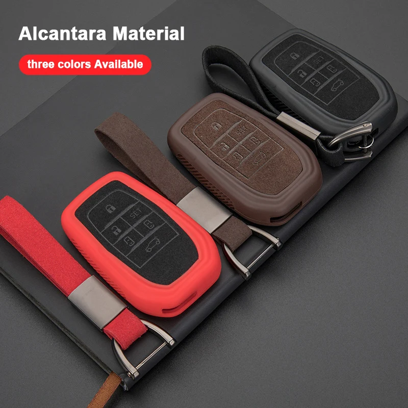 

Alcantara Car Remote Key Case Cover Shell For Toyota CHR Camry Prius Land Cruiser Prado Furniture Corolla Yaris RAV4 Highlander