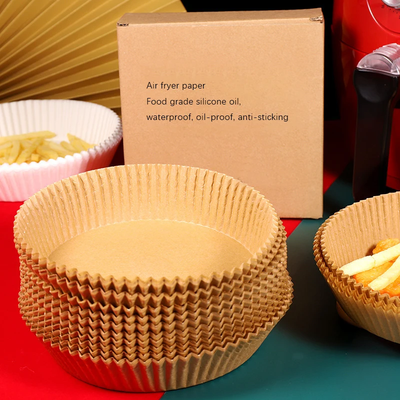 

25/50pcs Air Fryer Disposable Paper Set Liner Non-Stick Mat Steamer Round Paper Baking Mats For Kitchen Baking Tool Accessories