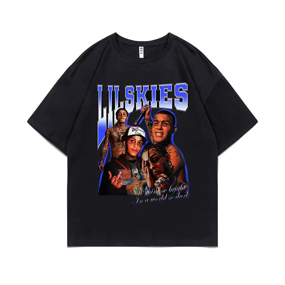 Rapper Lil Skies Graphic Print T-shirt Tops Men Women Fashion Hip Hop Oversized Tshirt Men's Pure Cotton T Shirts Short Sleeve