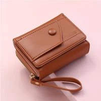 fashion pu leather tri fold women short wallet female small coin purse multi card holdor case clip money bag zipper hasp clutch