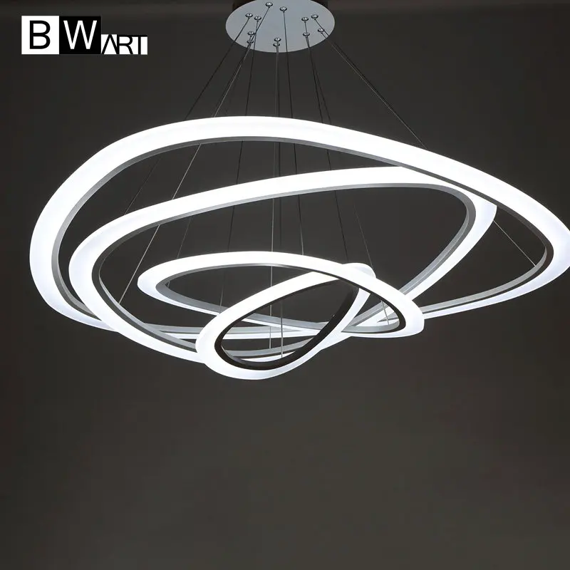 Современный LED-люстра BWART роскошная светодиодная лампа для гостиной большая треугольная подвеска освещения с возможностью регулировки яркости.