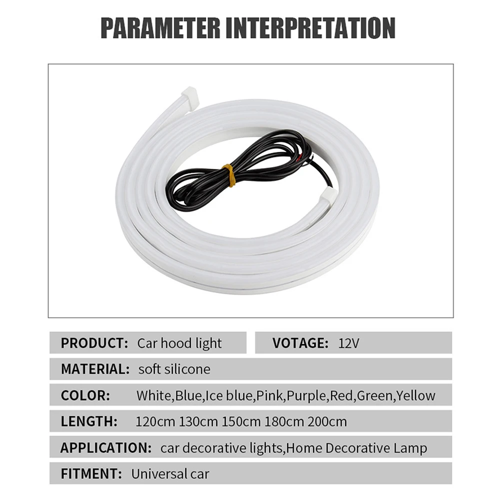 

High Quality New Practical Brand New Car Hood Light Parts Waterproof Accessories Flexible LED Lamp Replacement