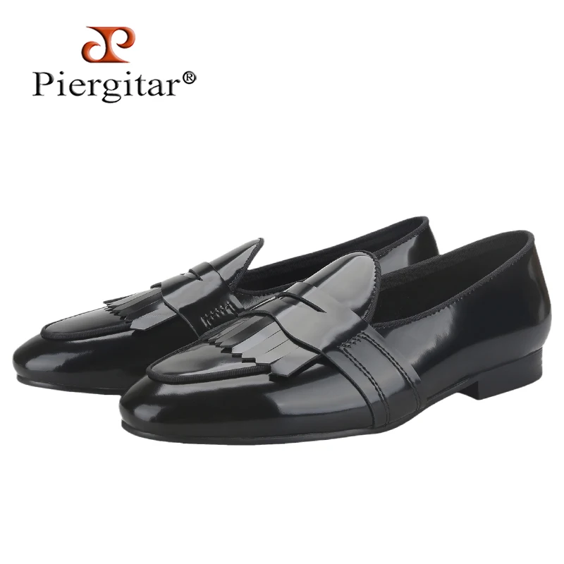 

Piergitar 2021 New Handcraft Genuine Leather Men's Loafers Italian Design Luxury Penny loafer For Party and Wedding Plus Size