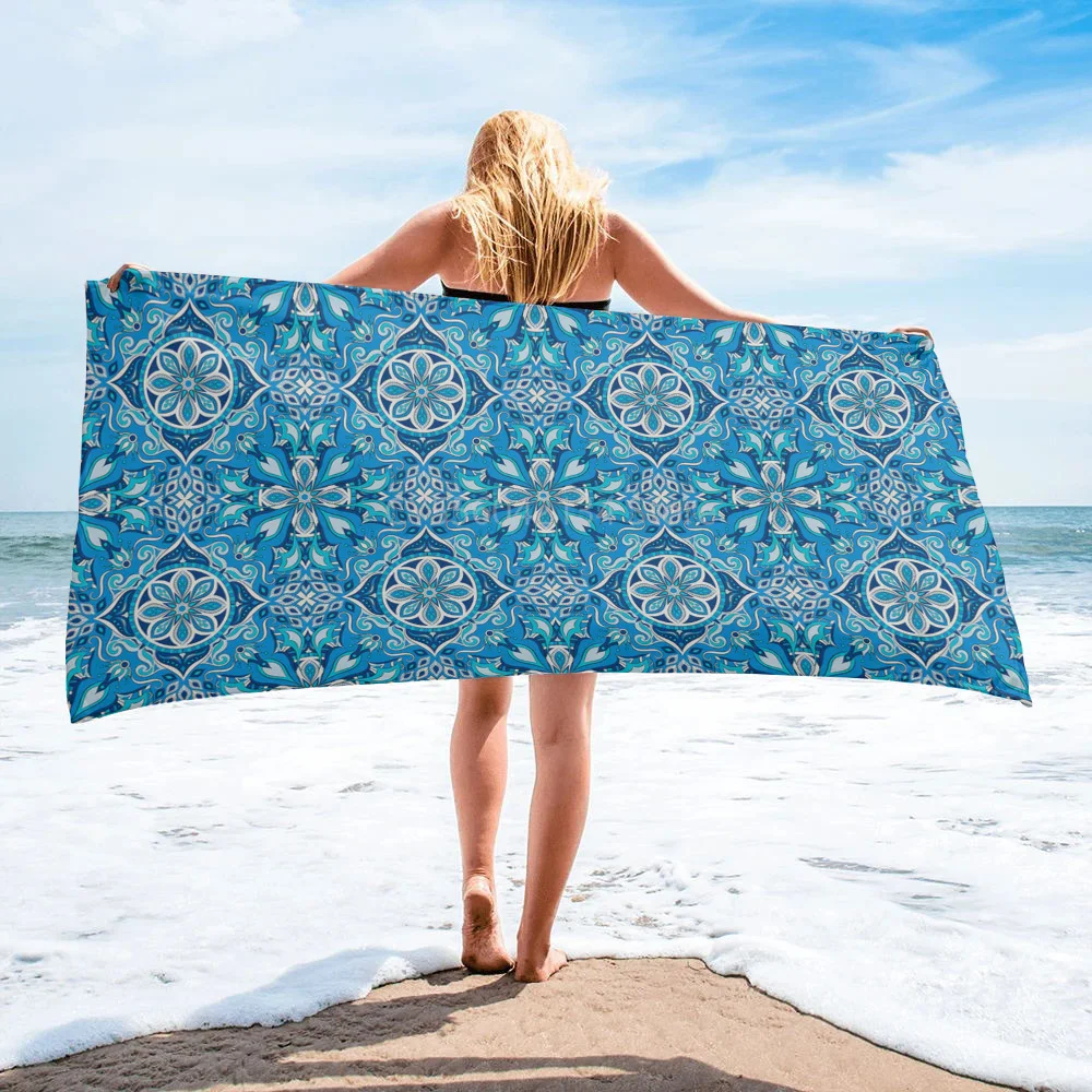 

Bohemian Vine Flower Beach Towel Outdoor Sports Swimming Bath Towel Quick-Drying Microfiber Beach Towel Printed Towel