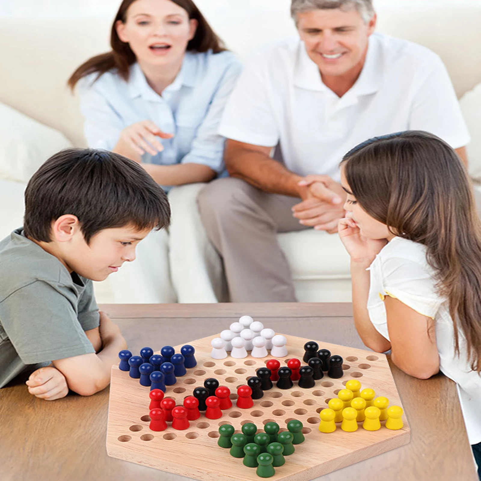 

60 шт., деревянные шахматы, 6 углов