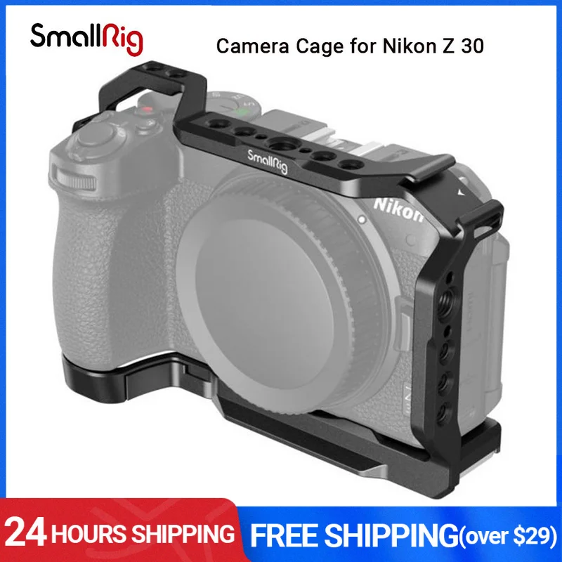 

SmallRig Z 30 Cage for Nikon Z 30 Aluminum Alloy Cage with Cold Shoe Mount for Microphone and LED Light for Vlogging -3858