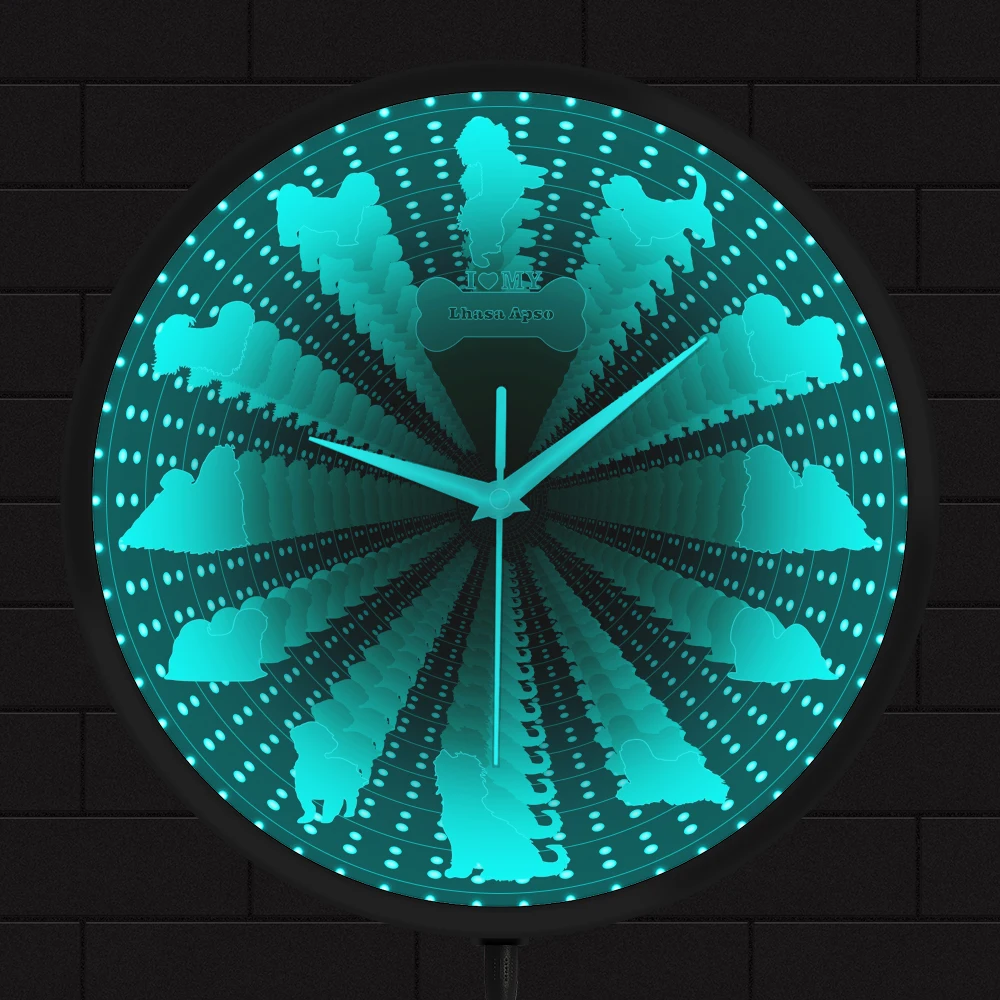 часы тоннель. часы из оргстекла с подсветкой. зеркало с подсветкой с эффектом бесконечности. необритовое покрытие часы в темноте. светильник с эффектом бесконечности.