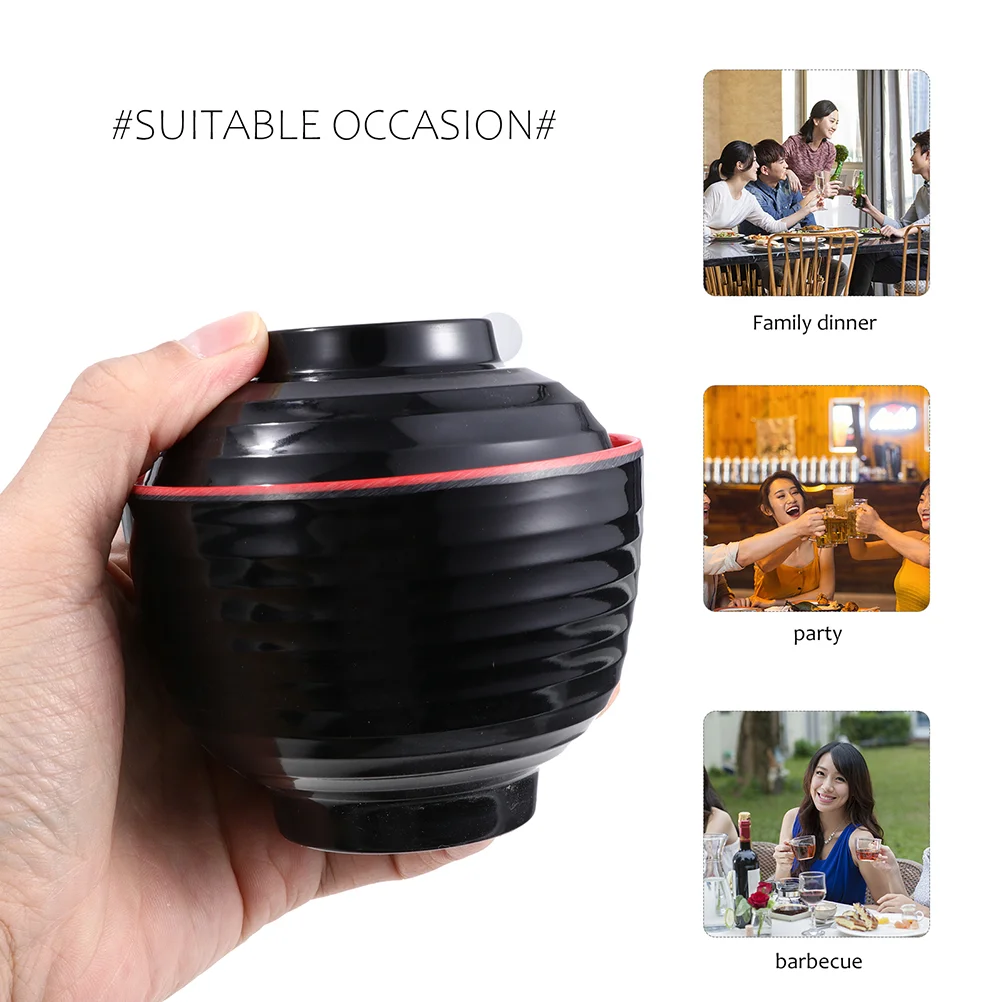 3 шт. азиатские ложки миска китайская имитация фарфорового супа с крышкой лапша