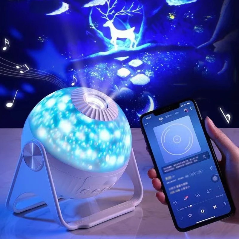 Dream Atmosphere Light Usb Night Light Girls Bedroom Starry Bluetooth Highdefinition Focusing Star Light Creative Gift