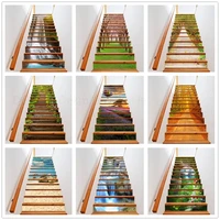 6pcs13pcs stairway decal stickers for stair decoration natural scenery removable adhesive staircase escalera living room decor