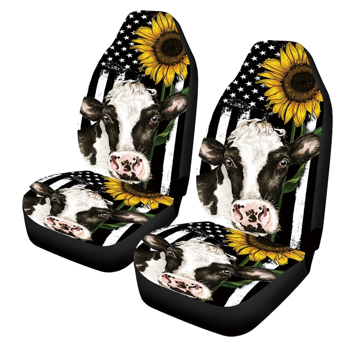 

2/set car seat covers Sunflower cow car bucket seat covers You are my sunshine breathable elastic driver seat cover