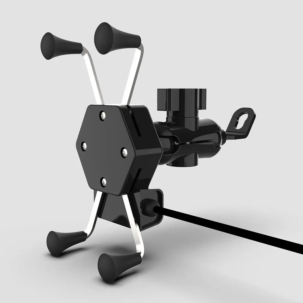 

Phone Bracket Motorcycle Scooter X-Type Charger Mobile Phone Holder Usb Car Charging Source Navigation With Waterproof Switch