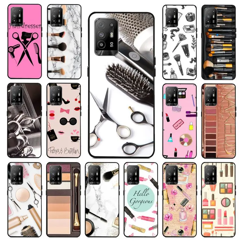 Виды инструментов для парикмахерской для девушек, спасательный чехол для телефона OPPO A74, A94, A3S, A5S, A9, A12, A15S, A52, A53S, A72, A73, A91, зеркальные чехлы