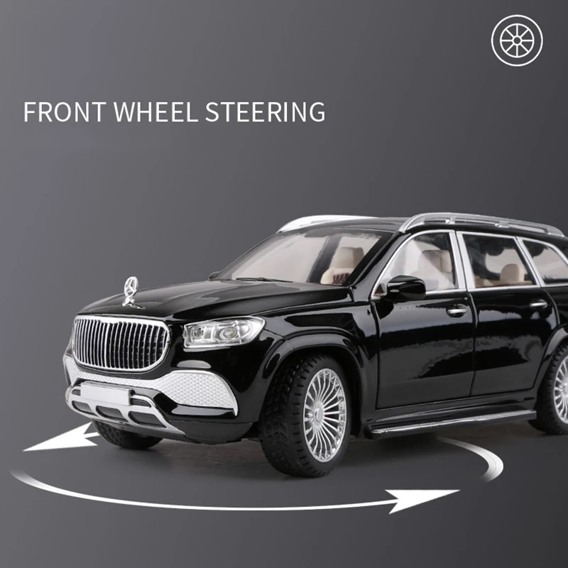 Модель автомобиля из сплава 1:24 Mercedes-Benz Gls 600 Maybach миниатюрная Коллекционная литой