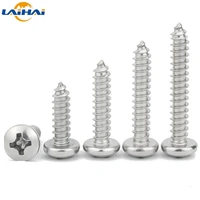 100500 304 stainless steel round head tapping screws m1 2 m1 4 m1 5 m1 6 m1 7 m2 m2 2 m2 3 m2 6 with cross grooves