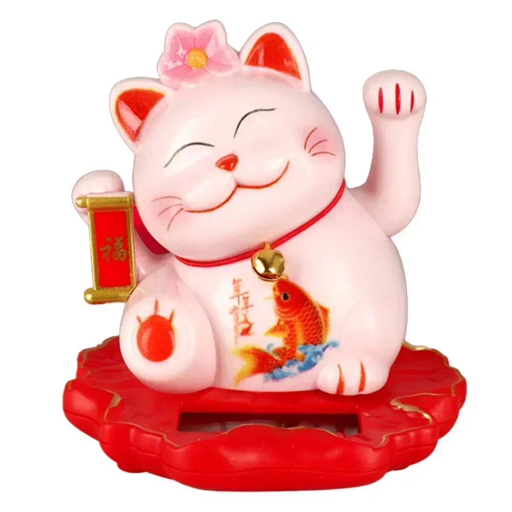 

1 шт., солнечные украшения Lucky Cat, светочувствительные, с большим питанием, Lucky Cat, автоматически размахивающие руки, автомобильный магазин, украшение стойки регистрации