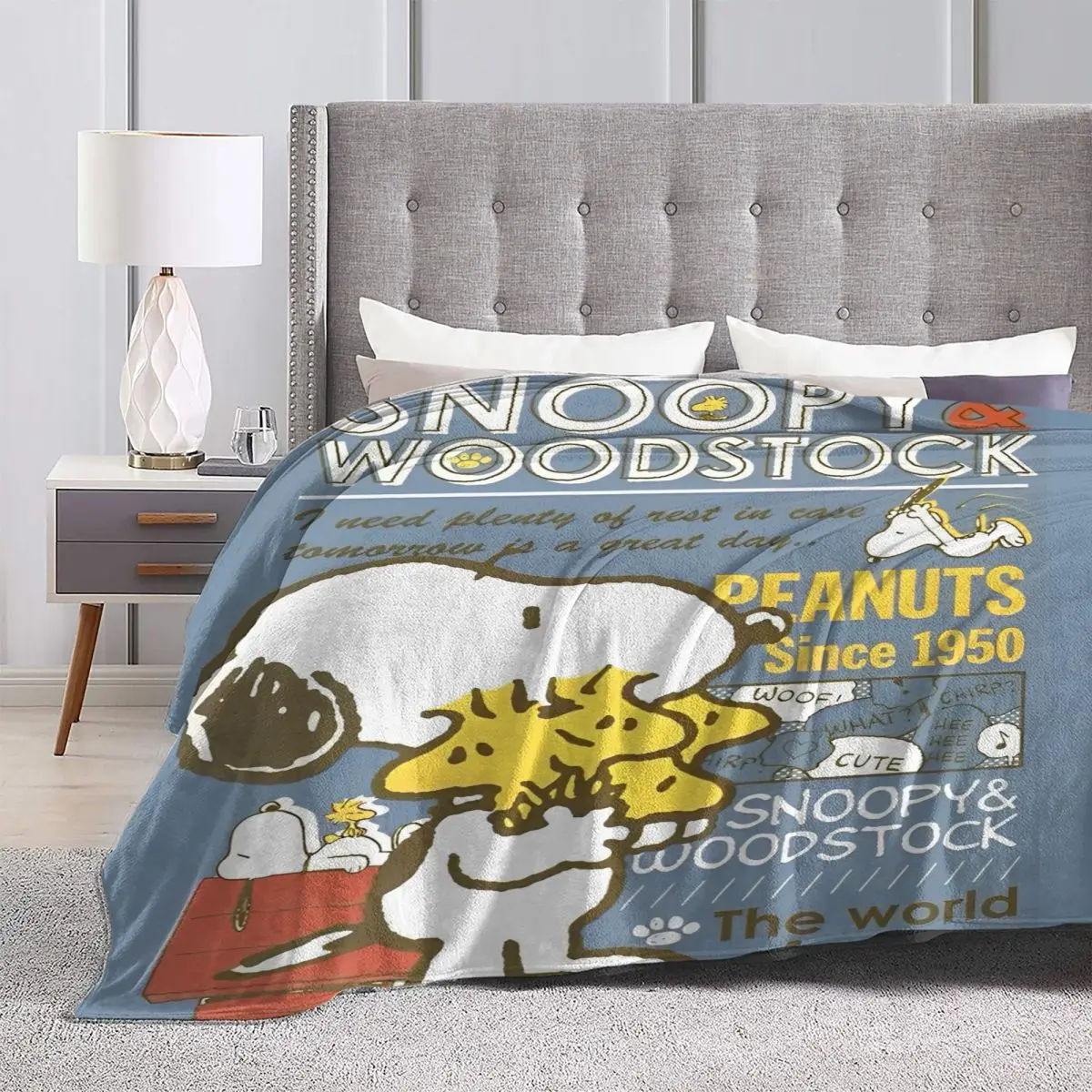 Одеяло Снупи с арахисом теплое плюшевое одеяло узором для дивана-кровати