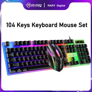 RYRA 104 Keys Keyboard Mouse Set Mechanical Esports Gaming Keyboard And Gaming Mouse Combo Wired RGB Backlit For Laptop PC Gamer 1