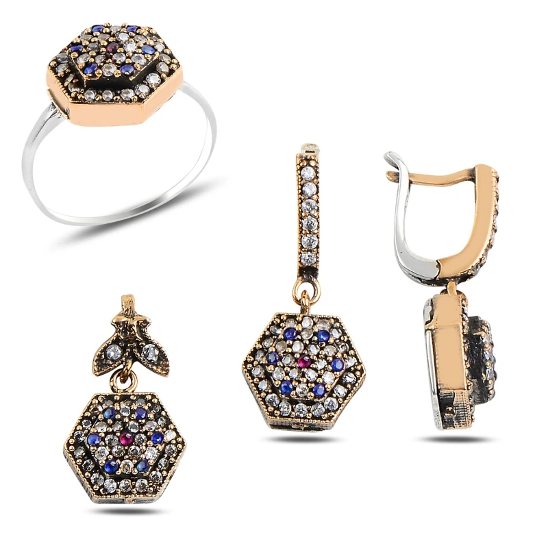 

Silver 925 Sterling Zircon Cubic Zirconia Authentic Set