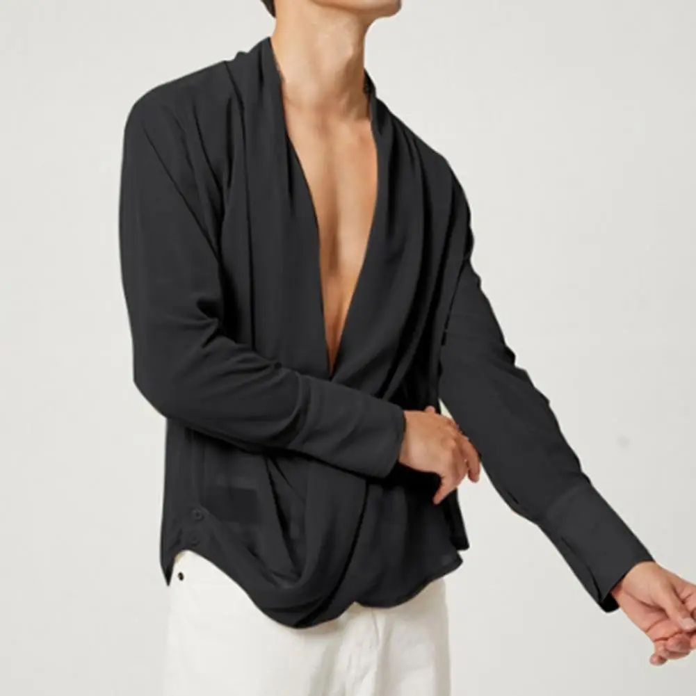 

Spring Shirt Pullover Thin Keep Trendy Quick Dry Spring Shirt Men Shirt for Club