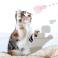 cat toy feather cat toys interactive steel wire cats toy with bell plush ball feather toys for cats scratch bite pet supplies
