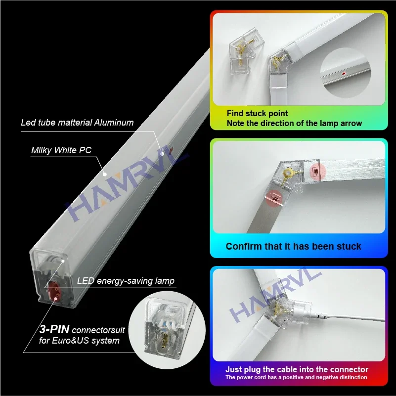 Шестигранный светодиодный светильник для гаража потолочный RGB красочный