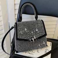 luxury rhinestone design handbags women%e2%80%98s crossbody bags pu leather shoulder bag high quality female flap messenger bag purses