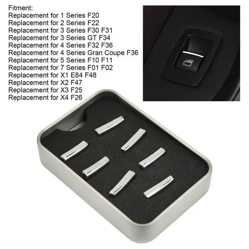 Накладка кнопки оконного подъемника хромированная Защита задняя клейкая защита