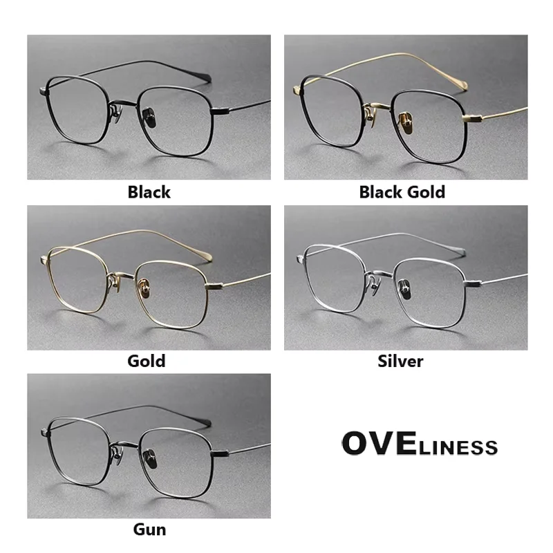 Оправа для очков из чистого титана мужчин и женщин новинка 2025 ретро квадратная
