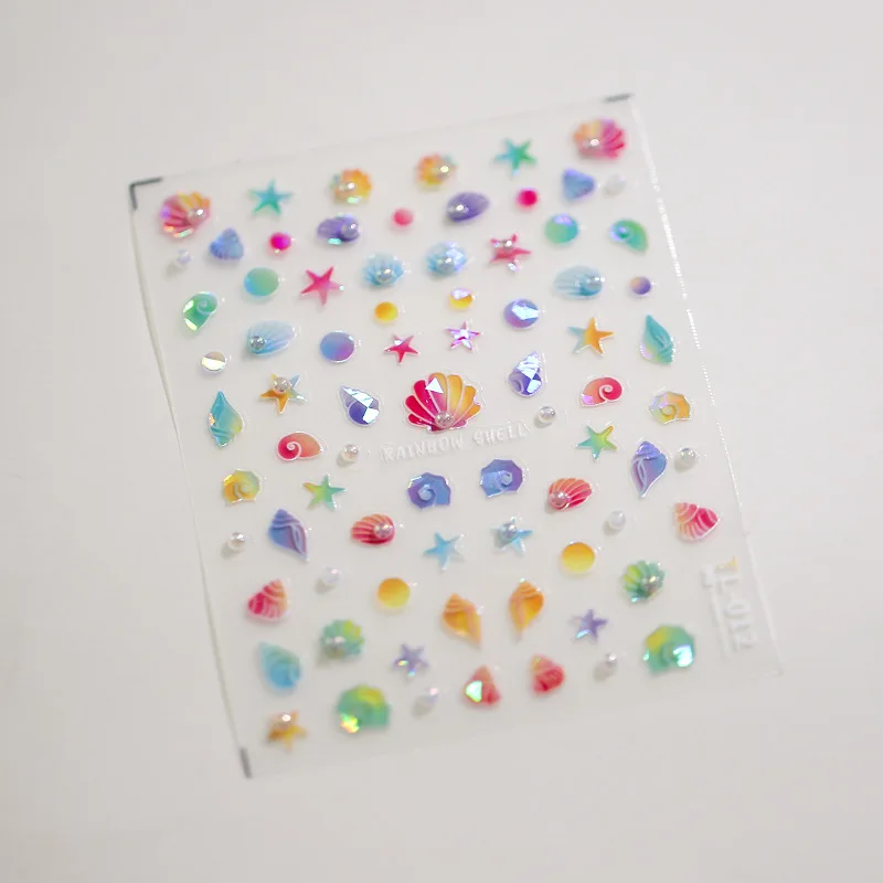 NAILFYOU marka 5D kolorowe gradientowe naklejki na paznokcie z muszli luksusowa seria materiał akrylowy samoprzylepne naklejk...