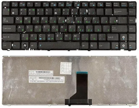 Клавиатура для Asus U40S, русская, черная с черной рамкой