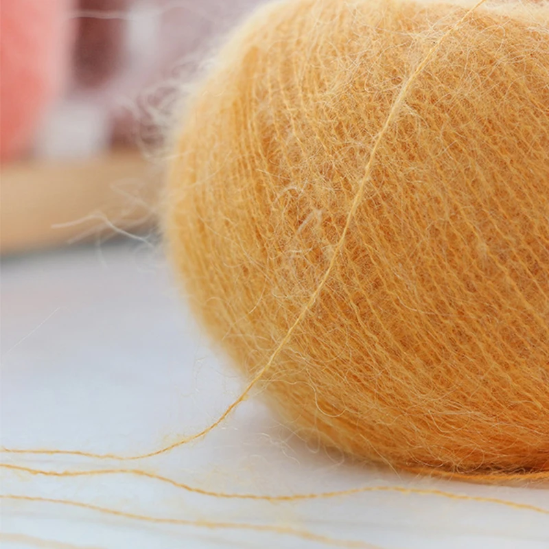 3 balls/lot Thin Mohair Yarn Hand Knitting Plush Fine Wool Crochet Villi Plump Delicate Smooth |