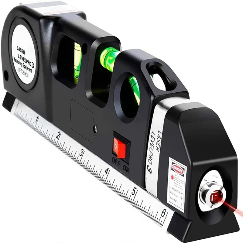 

Лазерный спиртовой уровень с измерительной лентой и перекрестными линиями, регулируемые стандартные и метрические линейки, линейный инструмент лазерного уровня
