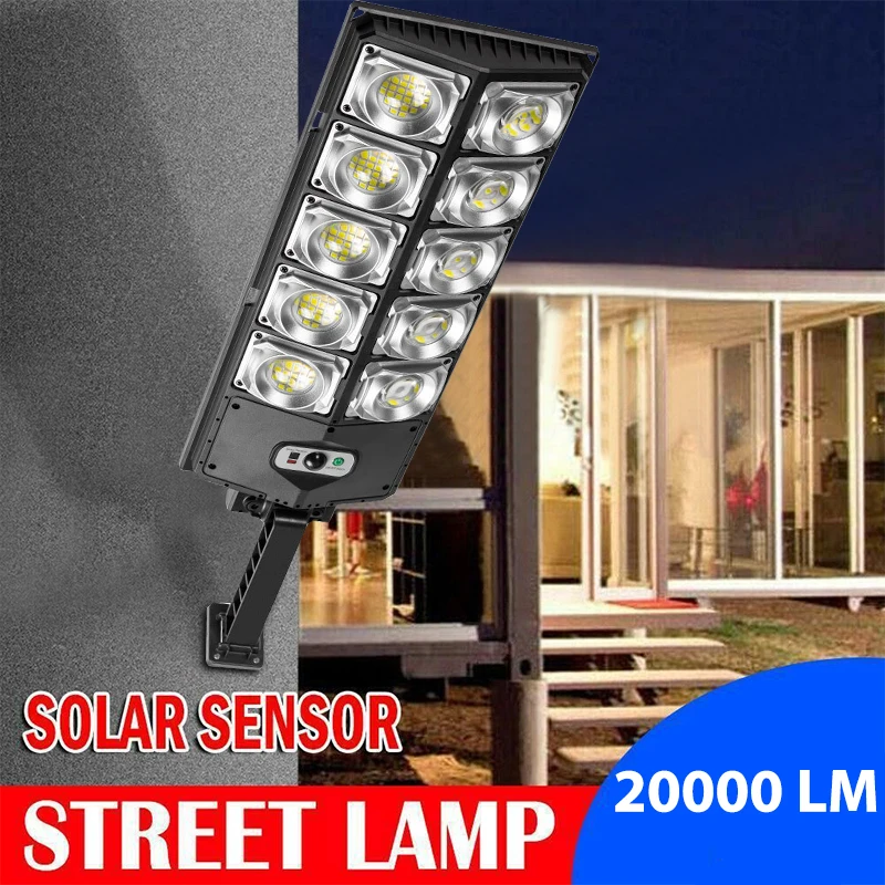 

Новый суперъяркий уличный светильник на солнечной батарее, 20000 люмен, фонарь на солнечной батарее, уличный солнечный светильник, настенный светильник для сада