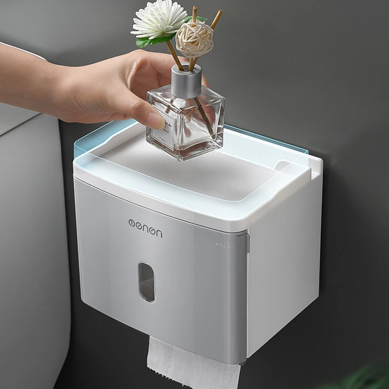 punch free portable toilet paper holder multifunction waterproof tissue box creative storage box bathroom accessories sets free global shipping