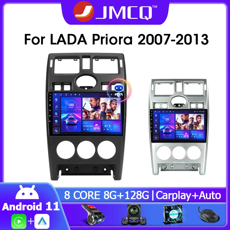 

JMCQ 2 Din Android 11.0 Car Radio For LADA Priora 2007-2013 Multimedia Video Player 4G Carplay DVD RDS Navigation GPS Head Unit