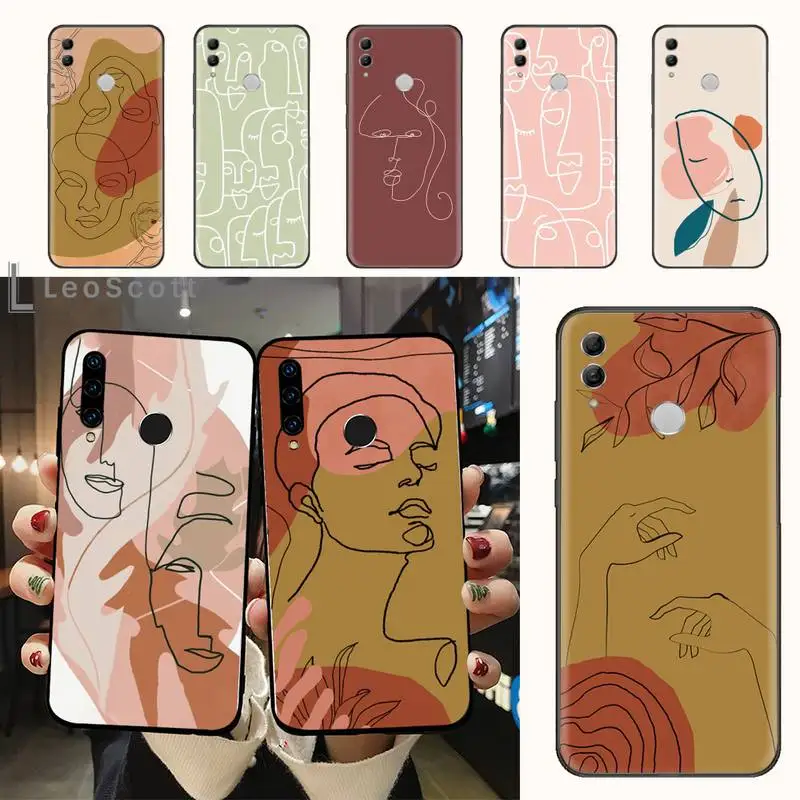

Poster Minimalist Face artwork sketch Phone Case For Huawei honor Mate 10 20 30 40 i 9 8 pro x Lite P smart 2019 Y5 2018 nova 5t