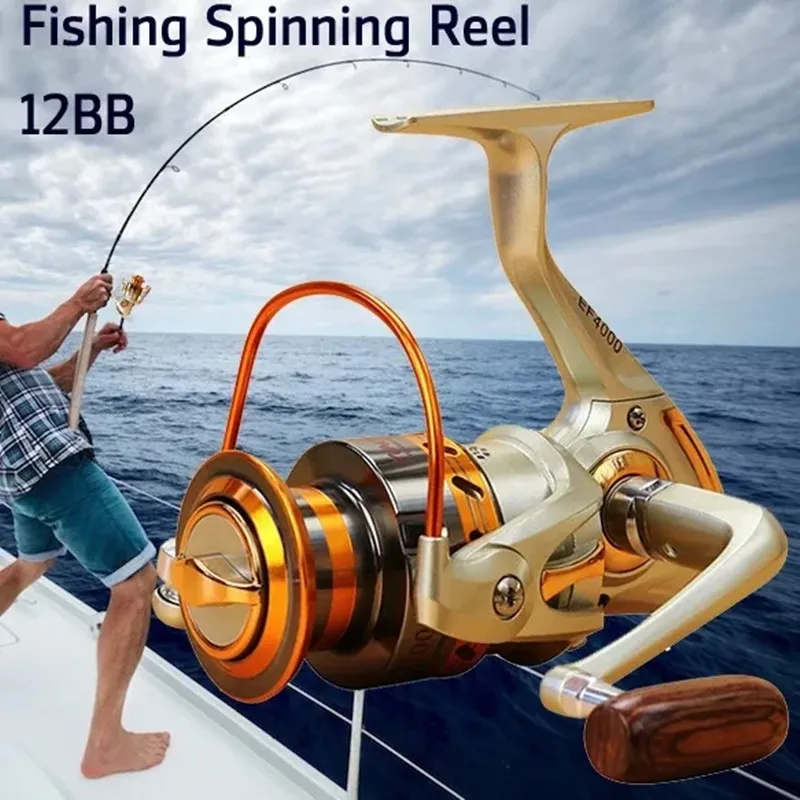 

Left & Right Interchangeable 12BB Ball Bearing Saltwater/ Freshwater Fishing Spinning Reel
