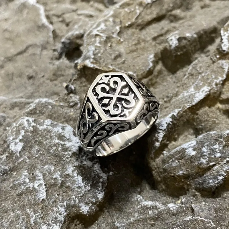 

Thor Hammer Cross Nordic Rune Amulet Viking Stainless Steel Punk Mens Ring Party Fashion Gift For Men Vintage Jewelry Wholesale
