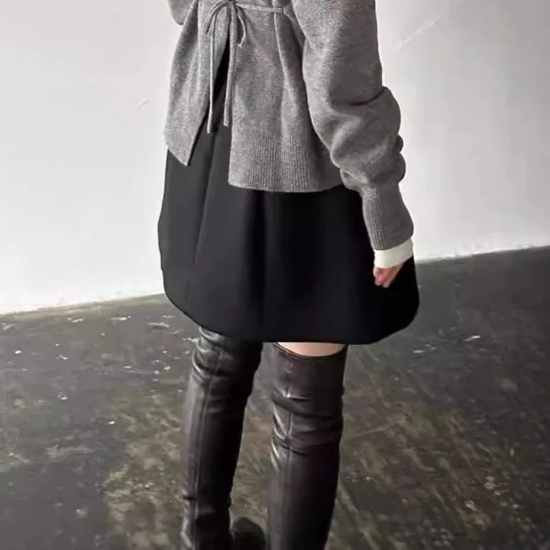 Юбка женская трапециевидная с завышенной талией винтажная простая элегантная